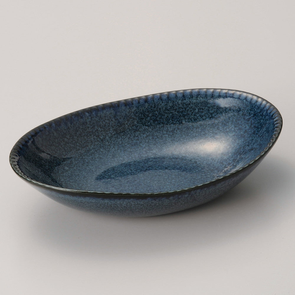 ☆ 盛鉢 ☆ 窯変フリルカレー皿 [ 23.6 x 17 x 5cm ]