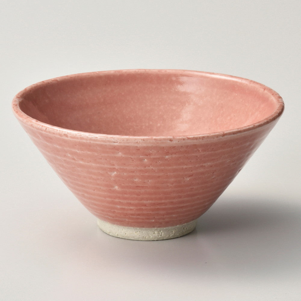☆ 飯碗 ☆ ピンク反飯碗 大 [ φ13.5 x 6.7cm ]