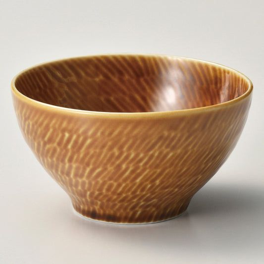 ☆ 飯碗 ☆ かごクラフト 13碗 飴釉 [ φ12.6 x 6.9cm ]