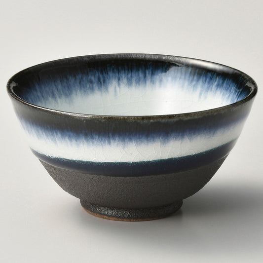 ☆ 飯碗 ☆ ゴス流し貫入 茶碗(大) [ φ12.3 x 6.2cm ]