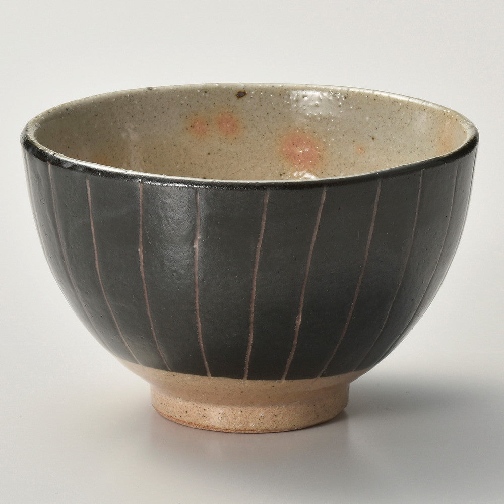 ☆ 飯碗 ☆ 黒十草 中平 [ φ11.5 x 7.2cm ]