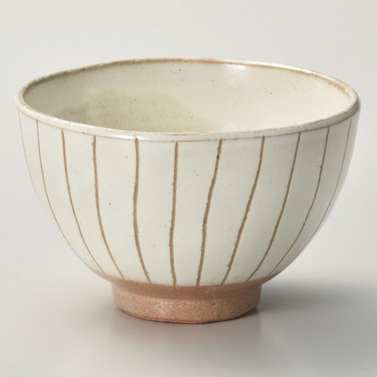 ☆ 飯碗 ☆ 白十草 中平 [ φ11.5 x 7.2cm ]