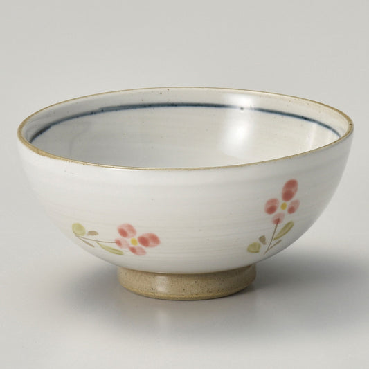 ☆ 飯碗 ☆ 粉引小花茶碗 [ φ10.8 x 5.3cm ]