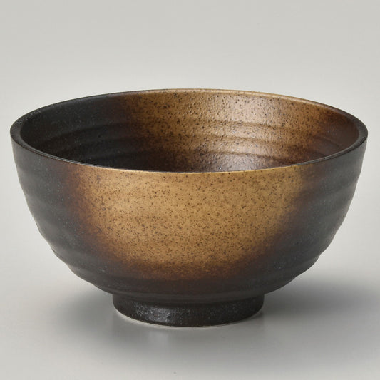 ☆ 飯碗 ☆ 金茶吹 六兵衛丸碗 大 [ φ12.3 x 6.5cm ]