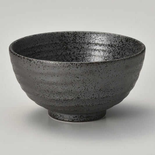 ☆ 飯碗 ☆ いぶし黒 六兵衛丸碗 大 [ φ12.3 x 6.5cm ]