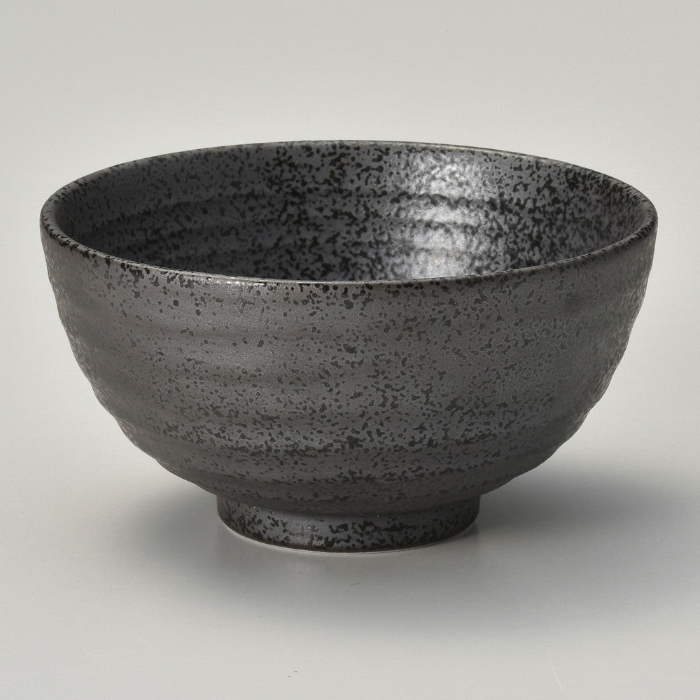 ☆ 飯碗 ☆ いぶし黒 六兵衛丸碗 大 [ φ12.3 x 6.5cm ]
