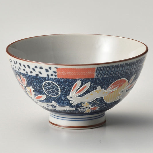 ☆ 飯碗 ☆ 花ゆめうさぎ中平 [ φ11.5 x 6.1cm ]