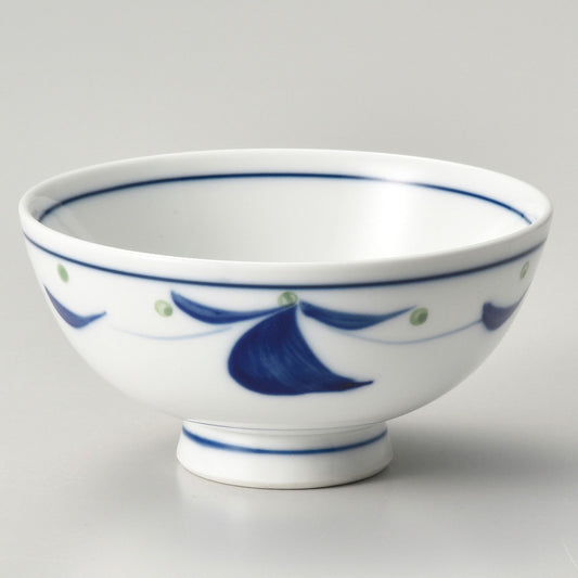 ☆ 飯碗 ☆ 花紋青毛料 [ φ13.7 x 6.5cm ]
