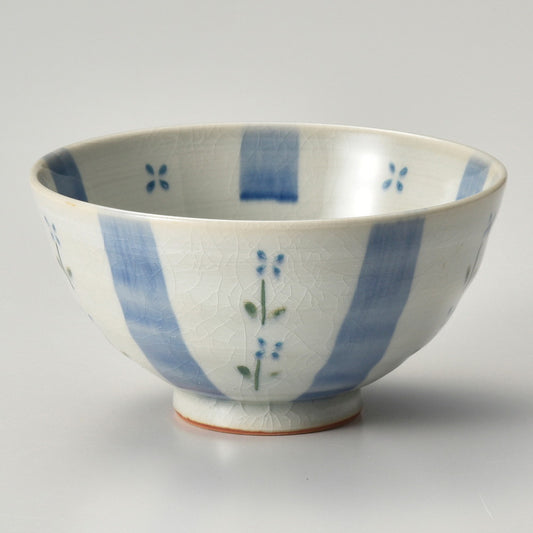 ☆ 飯碗 ☆ 花十草茶碗青 [ φ11.5 x 6cm ]