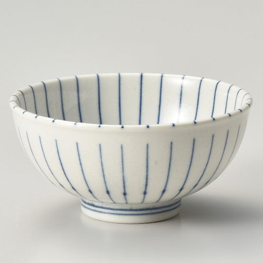 ☆ 飯碗 ☆ ルナ十草(青)軽量茶碗 [ φ11.5 x 5.6cm ]