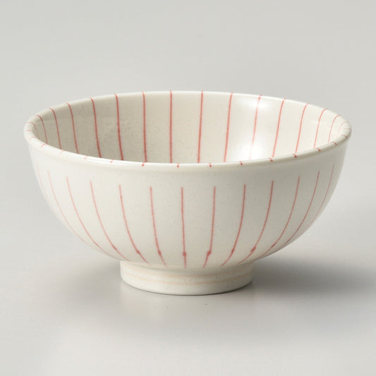 ☆ 飯碗 ☆ ルナ十草(赤)軽量茶碗 [ φ11.5 x 5.6cm ]