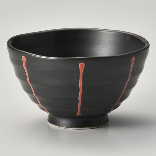 ☆ 飯碗 ☆ 真黒マット厚口中平 [ φ11.2 x 6.8cm ]