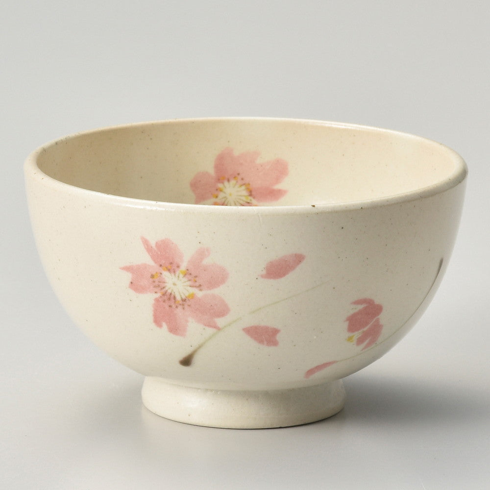☆ 飯碗 ☆ 織部花ちらし(ピンク)軽量茶碗 [ φ11.2 x 6cm ]
