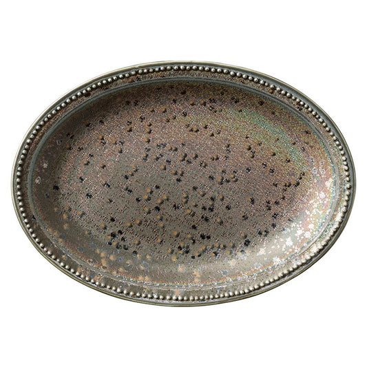 ☆ モダンスタイル ☆ 窯彩24cm楕円皿 [ 23.7 x 17 x 2.5cm ]