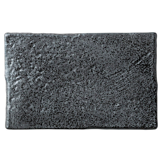 ☆ モダンスタイル ☆ 新玄いぶし黒長角焼物皿 [ 22.4 x 14 x 2cm ]