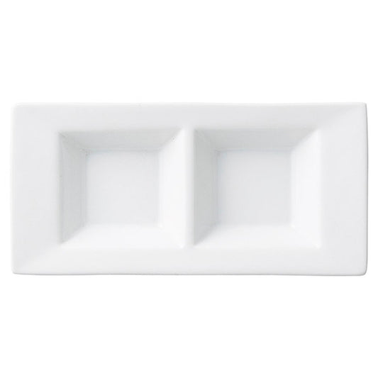 ☆ モダンスタイル ☆ スタイル1 白2仕切皿 [ 18.2 x 8.8 x 2.6cm ] 【 ホテル レストラン 洋食器 飲食店 業務用 おしゃれ 】