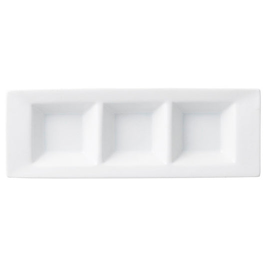 ☆ モダンスタイル ☆ スタイル1 白3仕切皿 [ 25 x 9 x 2.6cm ] 【 ホテル レストラン 洋食器 飲食店 業務用 おしゃれ 】
