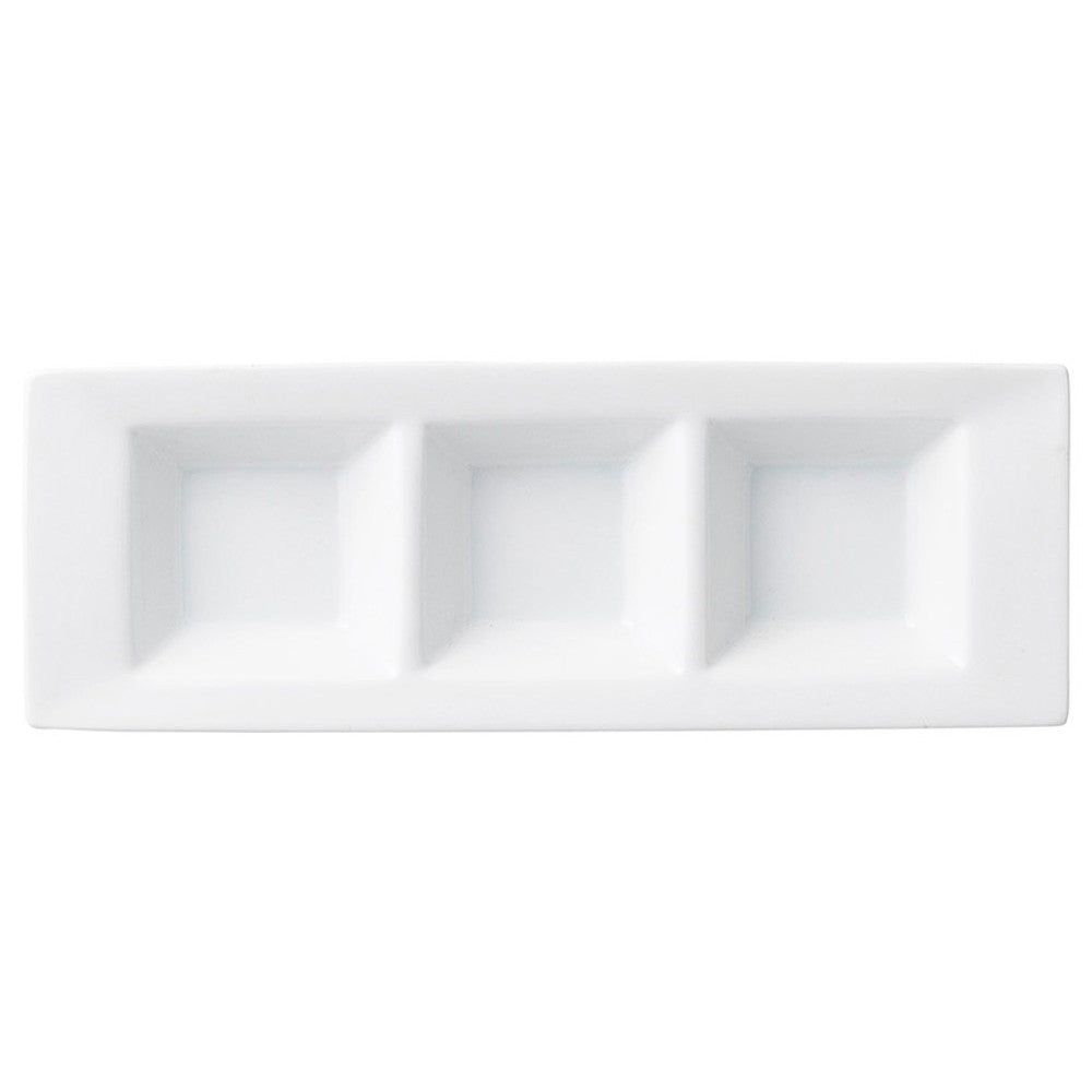 ☆ モダンスタイル ☆ スタイル1 白3仕切皿 [ 25 x 9 x 2.6cm ] 【 ホテル レストラン 洋食器 飲食店 業務用 おしゃれ 】