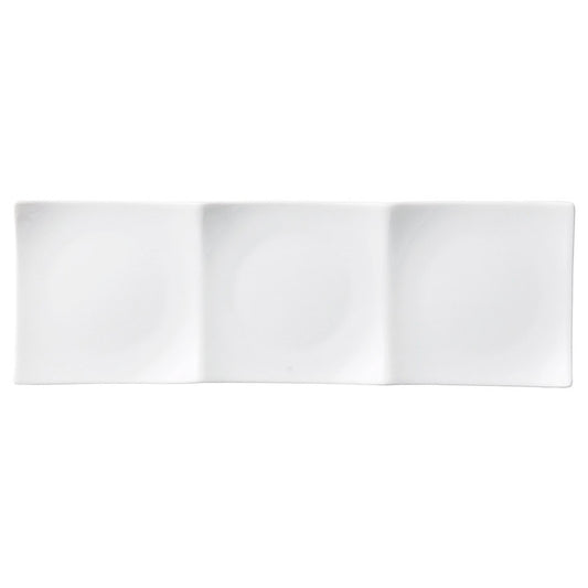 ☆ モダンスタイル ☆ 白磁三品浅口プレート(小) [ 29 x 9.5 x 2cm ] 【 ホテル レストラン 洋食器 飲食店 業務用 おしゃれ 】