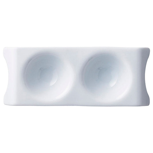 ☆ モダンスタイル ☆ 白磁ディンプル2プレート [ 19.8 x 8 x 3cm ] 【 ホテル レストラン 洋食器 飲食店 業務用 おしゃれ 】