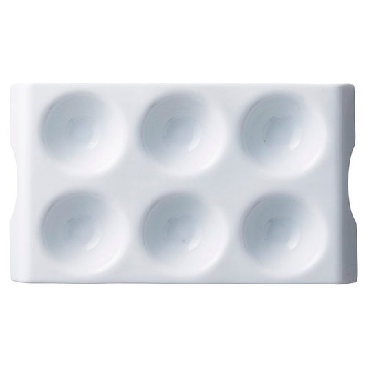 ☆ モダンスタイル ☆ 白磁ディンプル6プレート [ 27.5 x 16 x 3cm ] 【 ホテル レストラン 洋食器 飲食店 業務用 おしゃれ 】