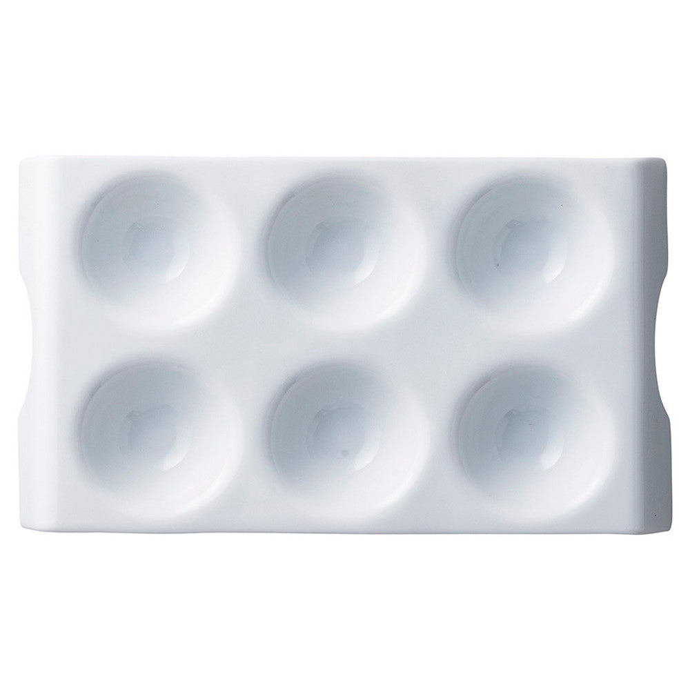 ☆ モダンスタイル ☆ 白磁ディンプル6プレート [ 27.5 x 16 x 3cm ] 【 ホテル レストラン 洋食器 飲食店 業務用 おしゃれ 】