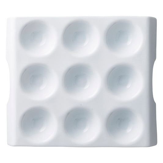 ☆ モダンスタイル ☆ 白磁ディンプル9プレート [ 27.5 x 23.5 x 3cm ] 【 ホテル レストラン 洋食器 飲食店 業務用 おしゃれ 】