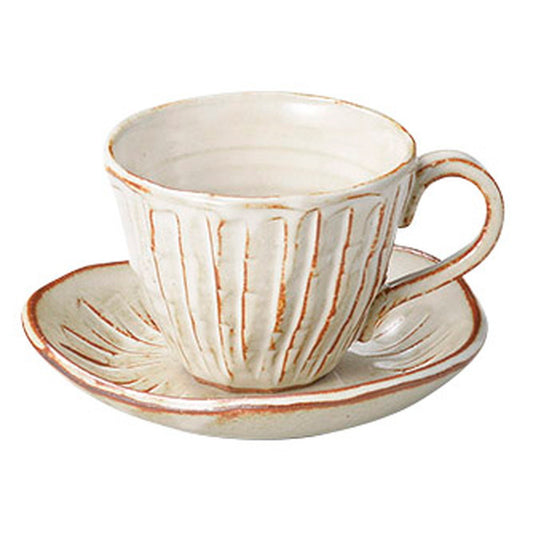 白均窯十草コーヒー碗皿 [ 12 x 9 x 7.2cm(210cc) ] [ カップ＆ソーサー ]