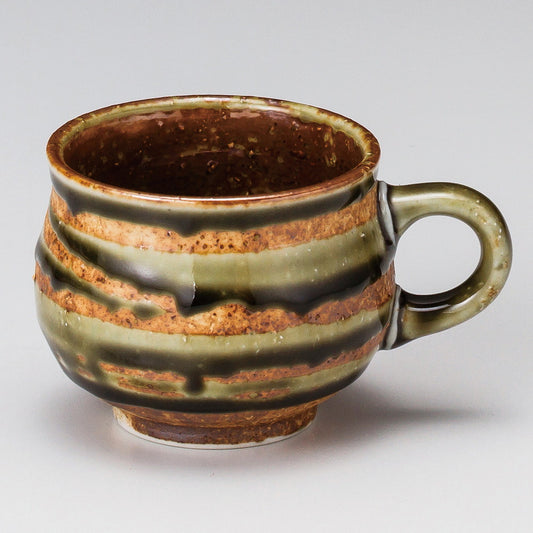☆ マグカップ ☆ 厚口コーヒーマグ織部渦 [ φ7.5 x 8.7cm 200cc ]