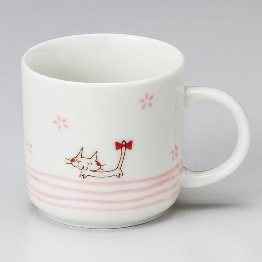 ☆ マグカップ ☆ リボン猫(ピンク)マグ [ 10.5 x 7.5cm 210cc ]