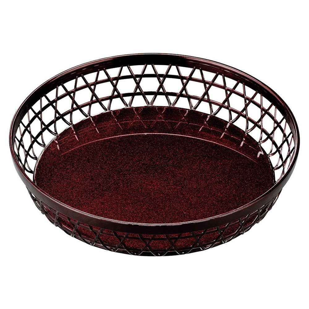 ☆ 花かご盛器 ☆ (A)ABS竹丸かご 溜パール尺0寸 [ φ31.3 x 6.1cm ]