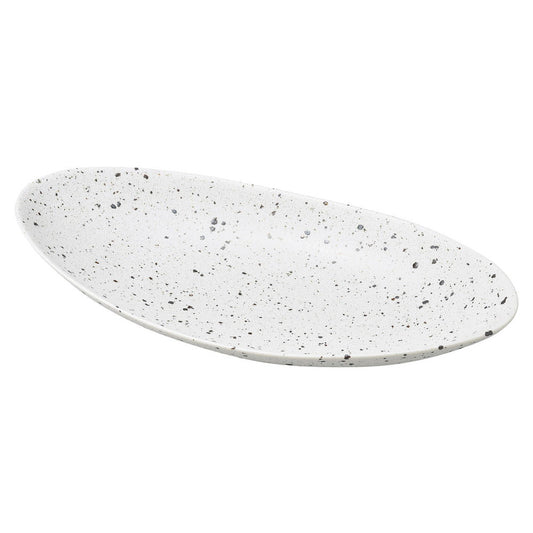 白斑点オーバルディッシュ 中 [ 22.7 x 12.3 x 4cm ] [ 楕円皿 ]