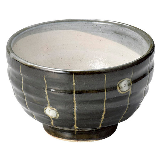 丸十草黒 丸碗 [ φ11.5 x 7.3cm ]