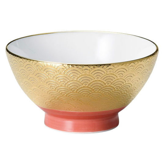 波紋ＥＧアカ巻茶碗(Ｇ) [ φ11.5 x 6cm ]