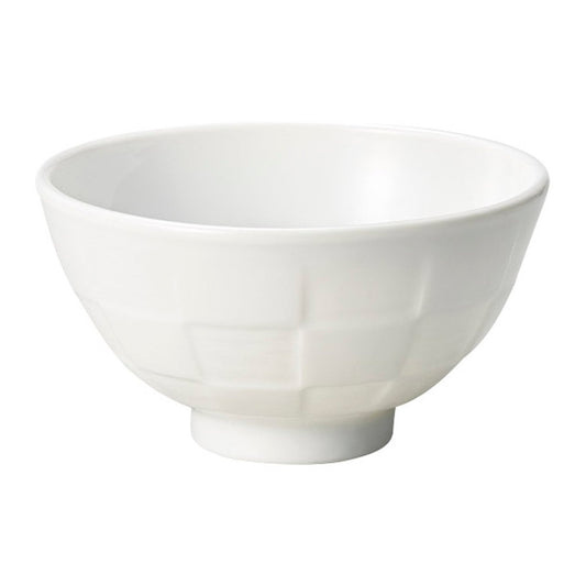 白ディンプル市松茶碗 [ φ12.3 x 6.3cm ]