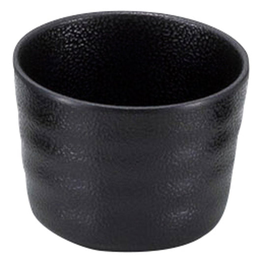 (M)メラミンいぶし釉つゆ入れ 黒(洗) [ φ8.5 x 6.5cm(230cc) ] [ そば用品 ]