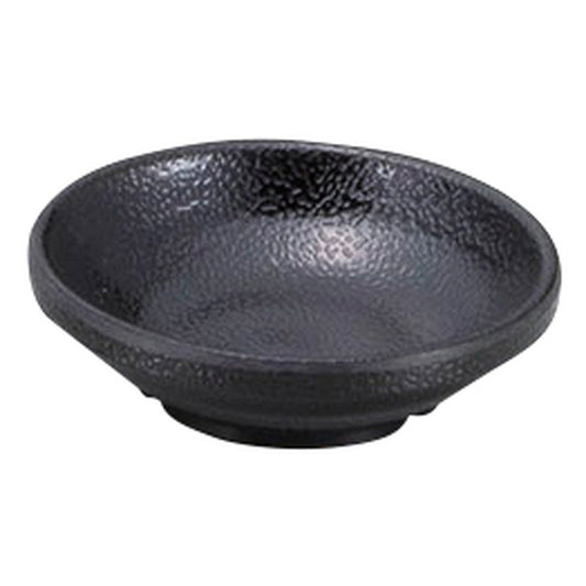 (M)メラミンいぶし釉小皿 黒(洗) [ φ8.5 x 2.5cm ] [ そば用品 ]