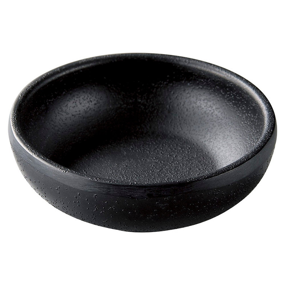 (M)φ7.5ひねり丸千代口 黒マット [ φ7.5 x 2.6cm ] [ メラミン食器 ]