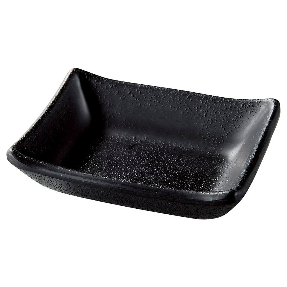 (M)9.2ひねり羽反長角千代口 黒マット [ 9.2 x 6.9 x 2.9cm ] [ メラミン食器 ]