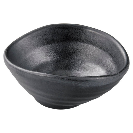(M)9.8ひねり楕円小鉢 黒マット [ 9.8 x 7.9 x 4.3cm ] [ メラミン食器 ]