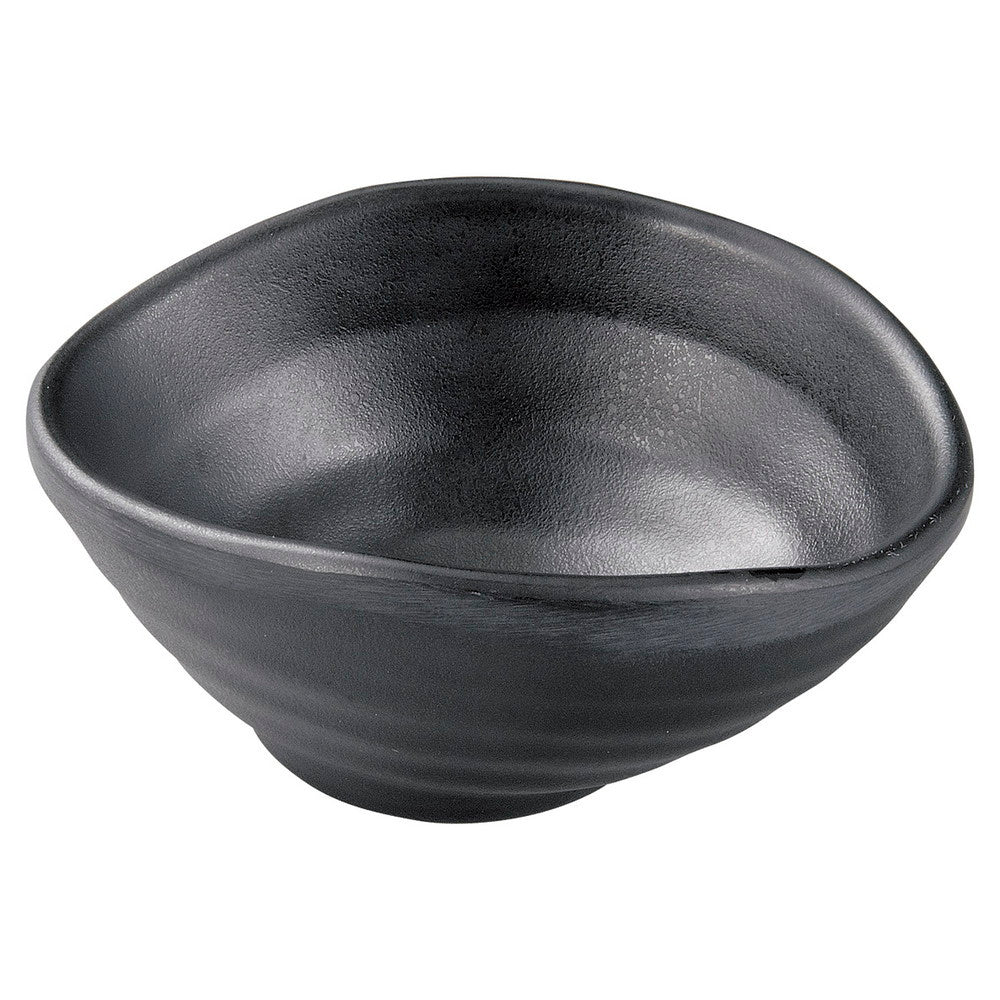 (M)9.8ひねり楕円小鉢 黒マット [ 9.8 x 7.9 x 4.3cm ] [ メラミン食器 ]