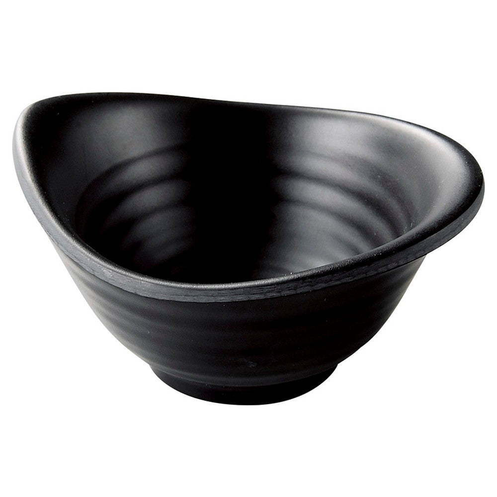 (M)11.6卵中内ウズ深小鉢 黒マット [ 11.6 x 9.5 x 5.6cm ] [ メラミン食器 ]
