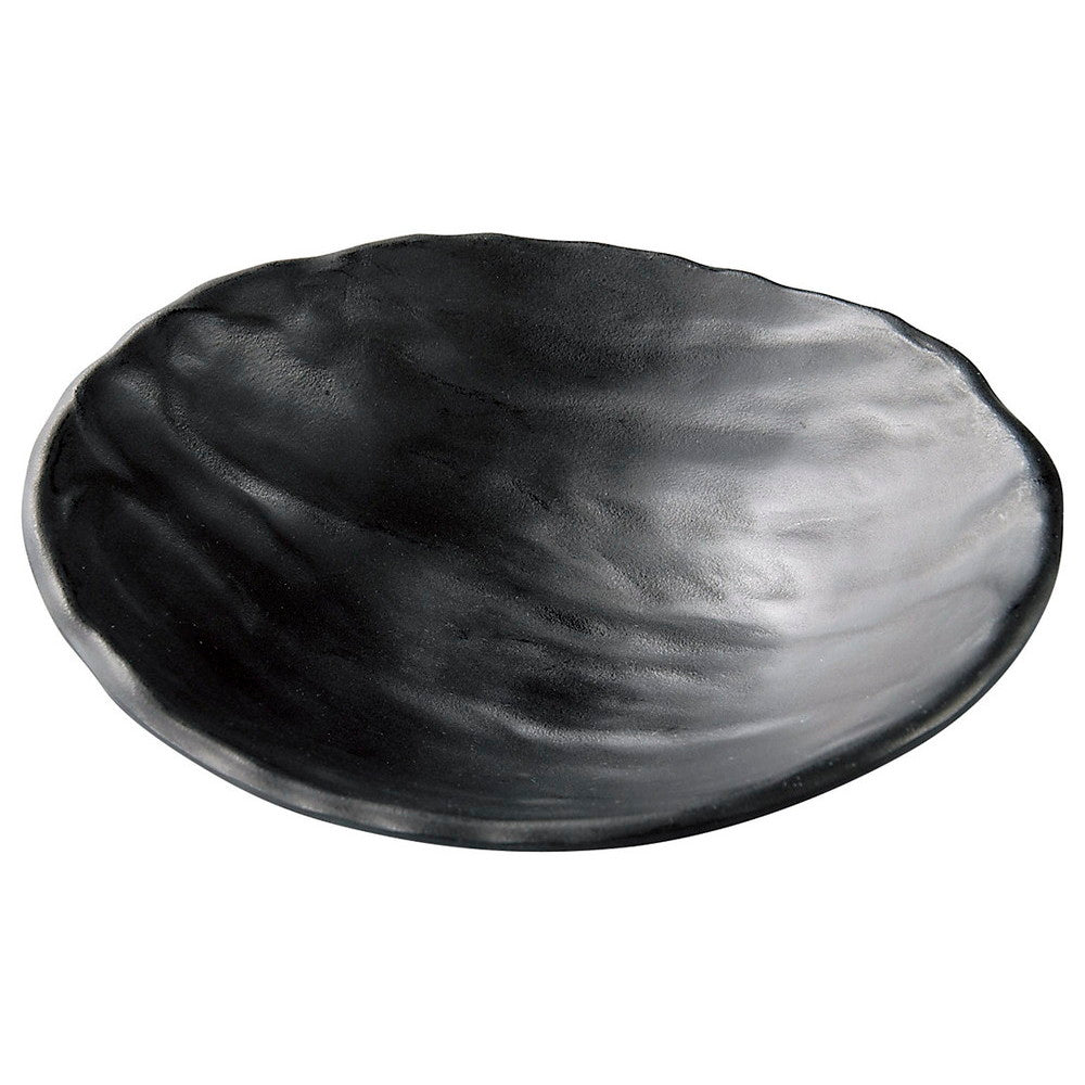 (M)13.2ひねり楕円羽反鉢 黒マット [ 13.2 x 11.9 x 3.2cm ] [ メラミン食器 ]