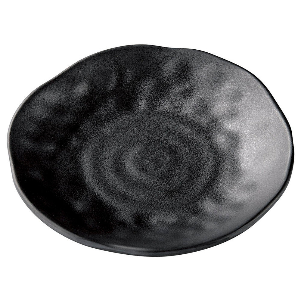 (M)φ14.2ひねり波渕丸皿 黒マット [ φ14.2 x 2.7cm ] [ メラミン食器 ]