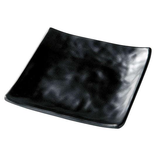 (M)15.1ひねり四方上皿 黒マット [ 15.1 x 15.1 x 2.5cm ] [ メラミン食器 ]