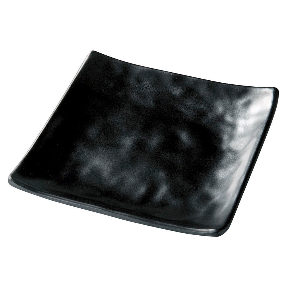 (M)15.1ひねり四方上皿 黒マット [ 15.1 x 15.1 x 2.5cm ] [ メラミン食器 ]