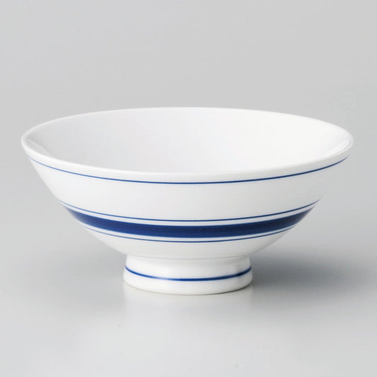 ☆ 飯碗 ☆ 呉須ライン中平 [ φ11.8 x 5.3cm ]