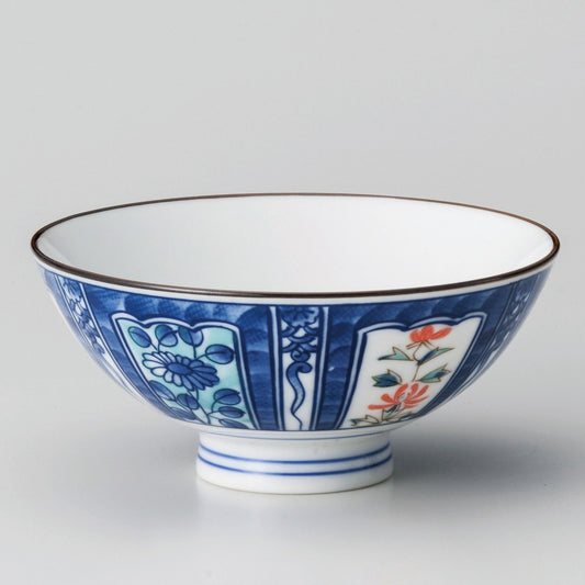 ☆ 飯碗 ☆ 白磁濃間取菊中平 [ φ11.8 x 5.2cm ]