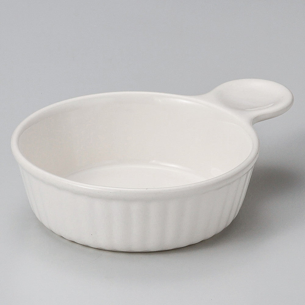 ☆ レンジ食器 ☆ 乳白片手サラダ [ 19 x φ14 x 4.5cm ]