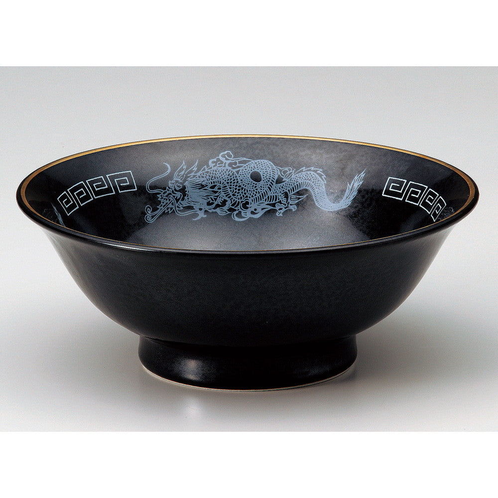 ☆ ラーメン丼 ☆ 黒水晶白竜6.5反高台丼 [ 20.3 x 8.2cm ]